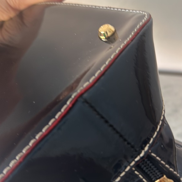 Arcadia Patent Leather Dark Navy Color Bag Italy - Picture 12 of 14